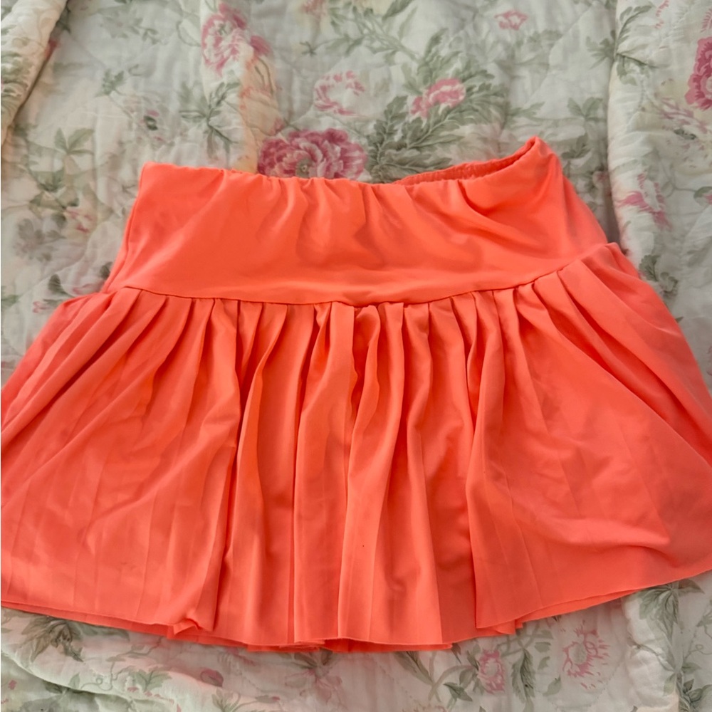 Source Unknown Coral Pleated Skater Skirt